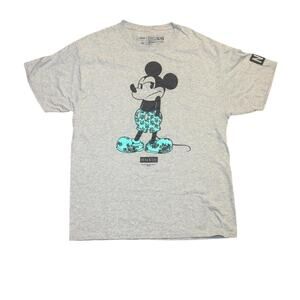 NEFF x Disney Mickey Mouse Tee – Heather Gray Vintage Floral Graphic L
